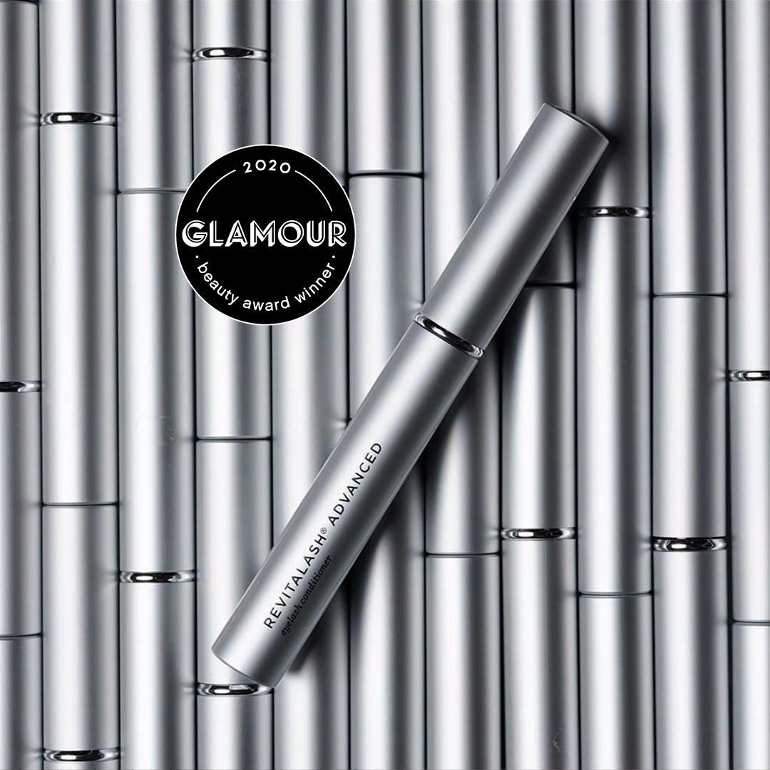 Image of tubes of RevitaLash Advanced with Glamour award seal